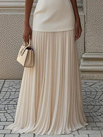 Full Size Sleeveless Top and Pleated Maxi Skirt Set Plus Size