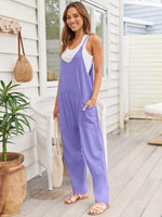 V-Neck Spaghetti Strap Jumpsuit - Ladyez