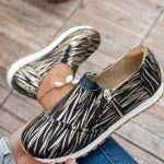 Round Toe Zipper Detail Slip-Ons
