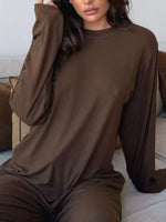 Relaxed Fit Long Sleeve Top and Pants Set