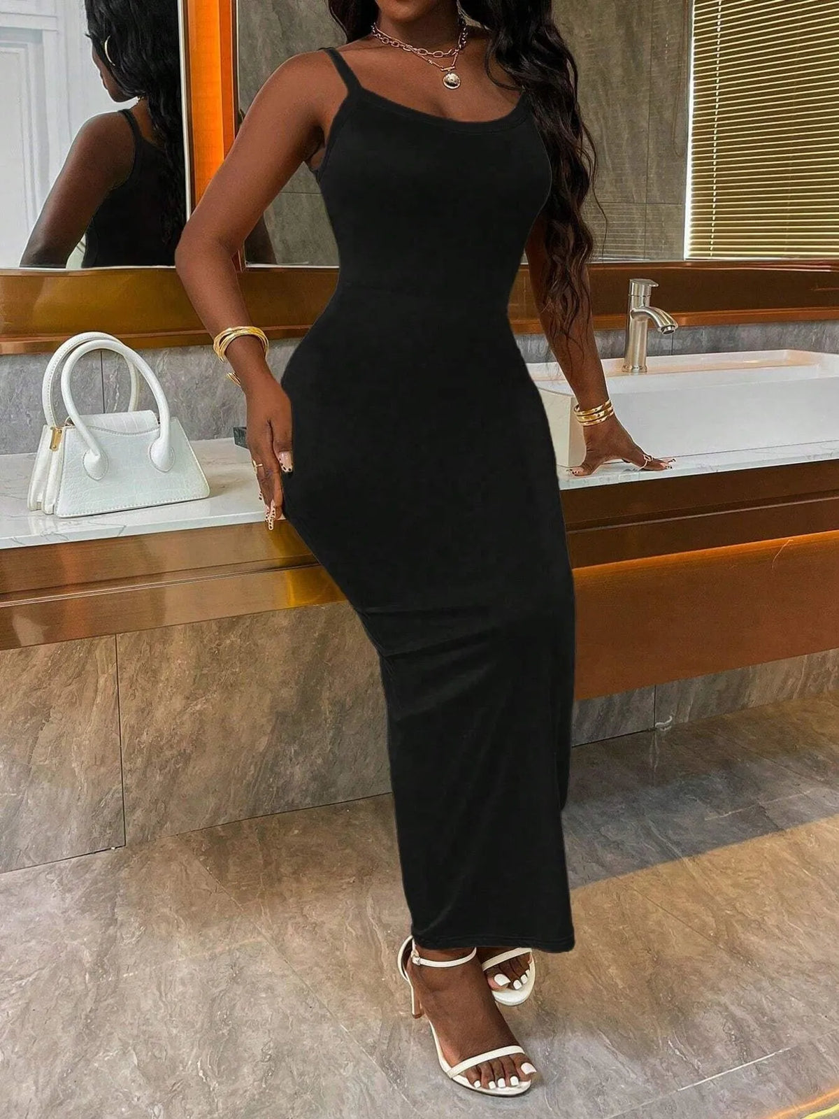 Scoop Neck Maxi Cami Dress - Ladyez