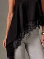 Lace Trim Sleeveless Top