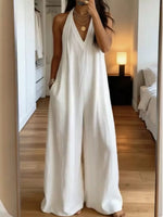 Full Size Halter Neck Wide-Leg Jumpsuit Plus Size