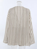 Striped Tie Front Top and Shorts Lounge Set