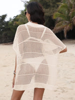 Hollow Out Collared Neck Cover-Up - Ladyez