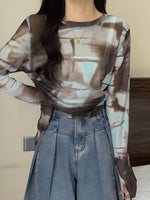 Tie Dye Drawstring Ruched Top