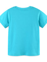 Children's Excavator Print Round Neck T-Shirt