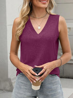Classic V-Neck Sleeveless Tank Top - Ladyez