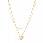 18K Gold-Plated Double Layered Heart Necklace