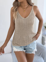 Openwork V-Neck Sweater Cami