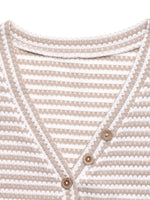 Striped V-Neck Cap Sleeve Top