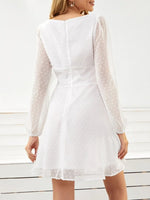 Swiss Dot Long Sleeve Mini Dress