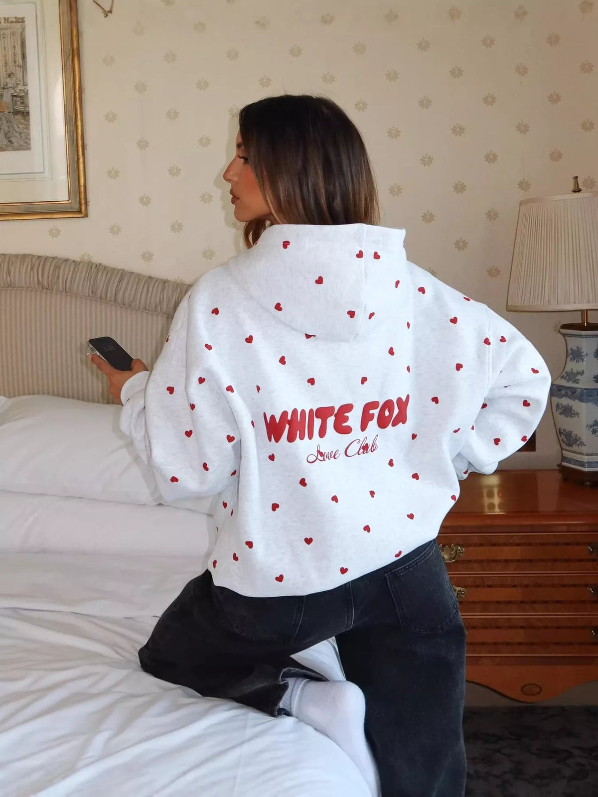 Oversized Heart Contrast Hoodie