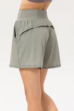 Pocketed Elastic Waist Active Shorts - Ladyez