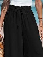 Full Size Drawstring Waist Wide Leg Pants Plus Size