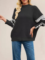 Waffle Knit Mock Neck Sweater