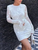 Floral Flounce Sleeve Mini Dress