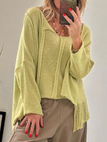High-Low Drop Shoulder Sweater