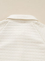 Textured Half Button Collared Sweatshirt