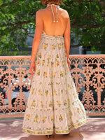 Printed Halter Neck Maxi Cami Dress - Ladyez