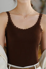 Lace Trim Scoop Neck Cami Top