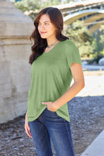Basic Bae Bamboo Full SizeV-Neck Short Sleeve T-Shirt