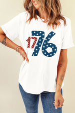 1776 Round Neck Short Sleeve T-Shirt - Ladyez