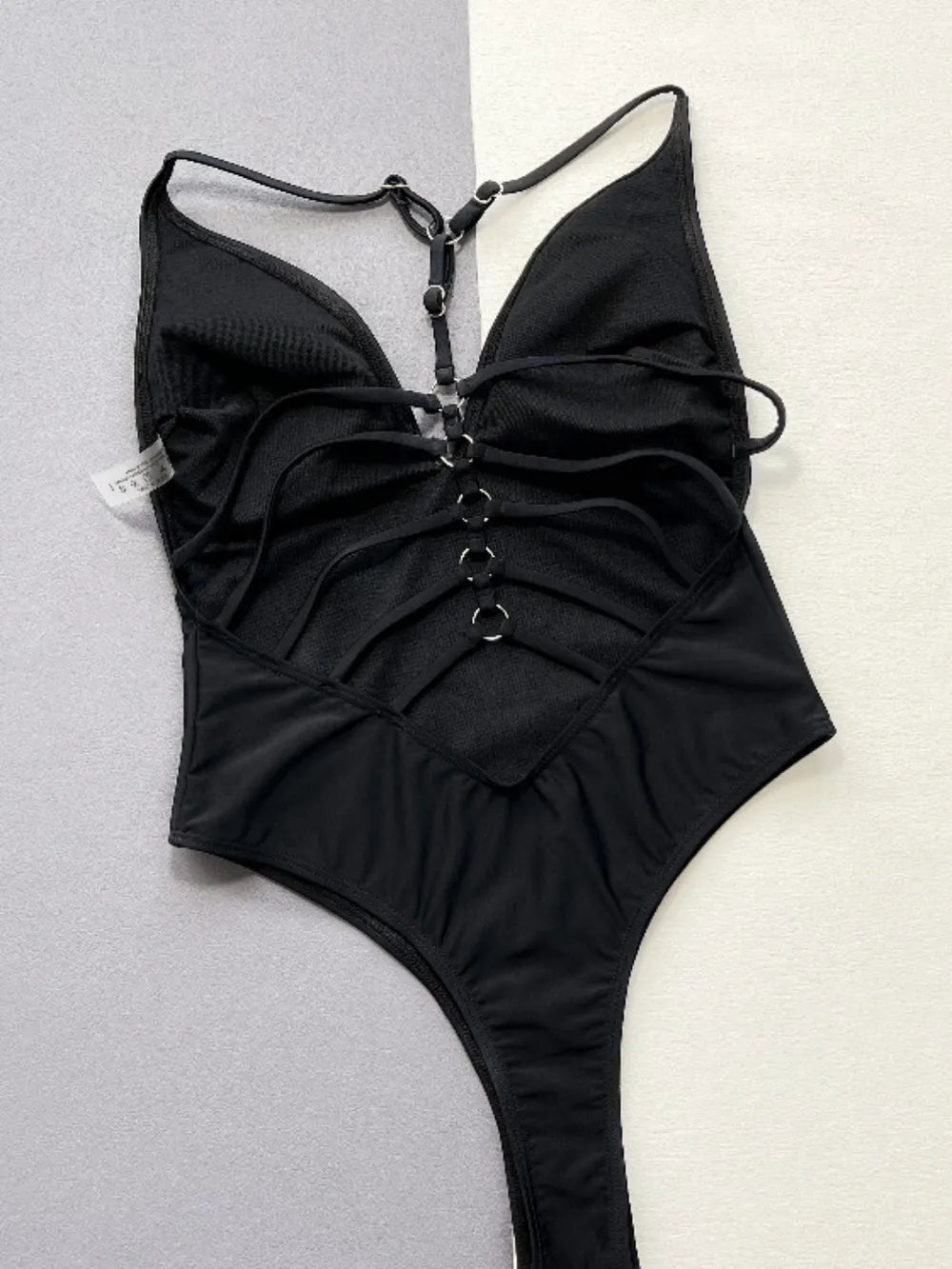 Cutout Plunge Spaghetti Strap One-Piece Swimwear - Ladyez