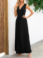 Surplice Neck Sleeveless Maxi Dress - Ladyez