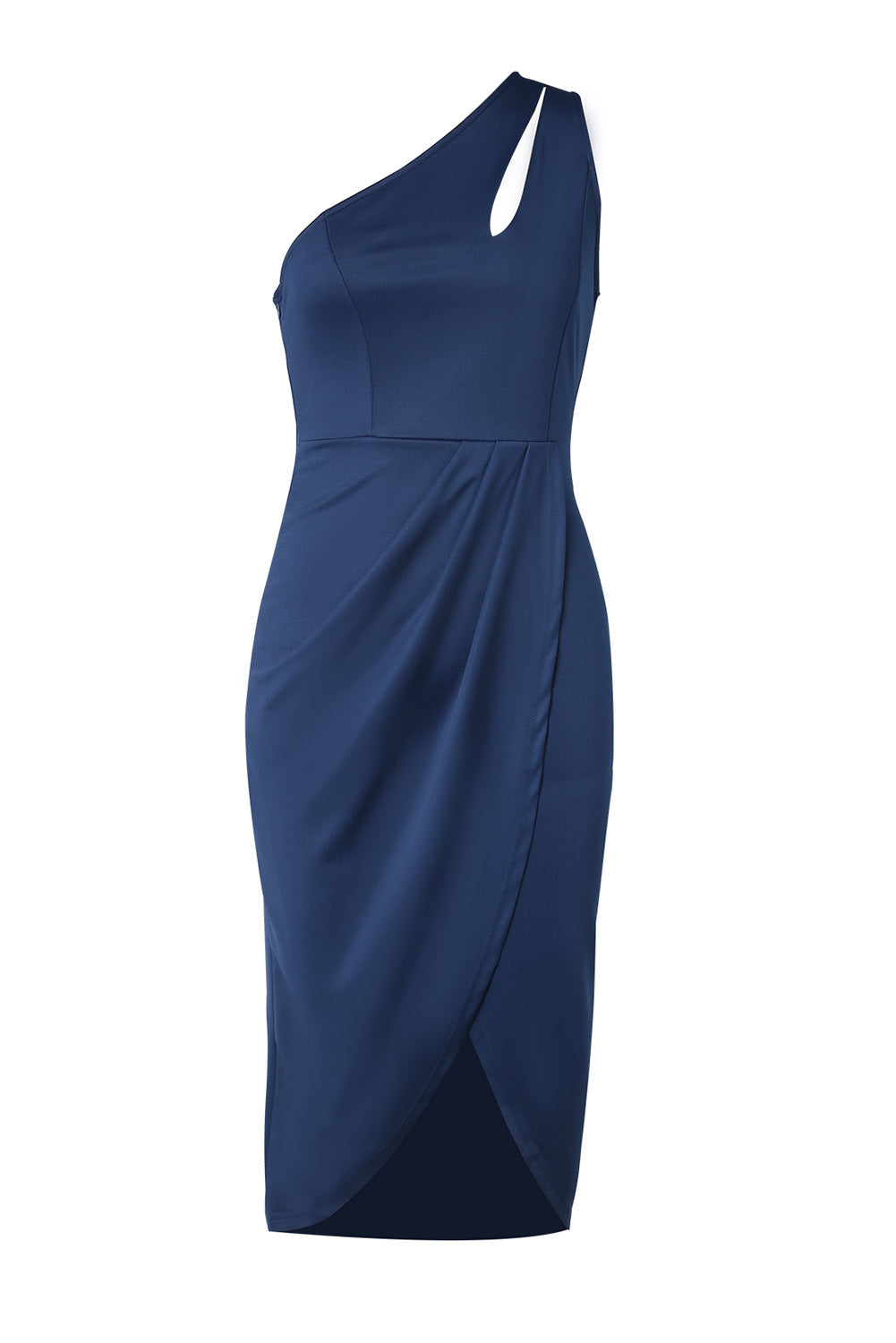 Ruched Cutout Single Shoulder Dress - Ladyez