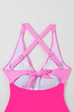 Crisscross V-Neck One-Piece Swimwear - Ladyez