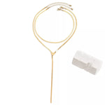 2 Piece 18K Gold-Plated Heart Necklace