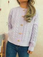 Cable Knit Button-Up Cardigan