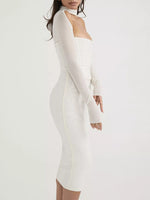 Cutout Front Long Sleeve Dress