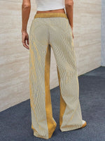 Striped Wide Leg Jeans - Ladyez