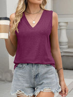 Classic V-Neck Sleeveless Tank Top - Ladyez