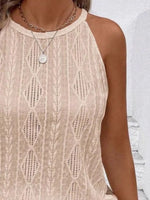 Textured Round Neck Tank - Ladyez