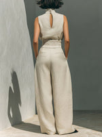 Turtleneck Sleeveless Top and Pants Set