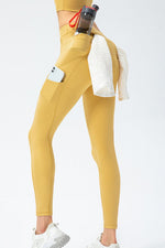 Full Size Slim Fit High Waist Long Sports Pants with Pockets - Ladyez