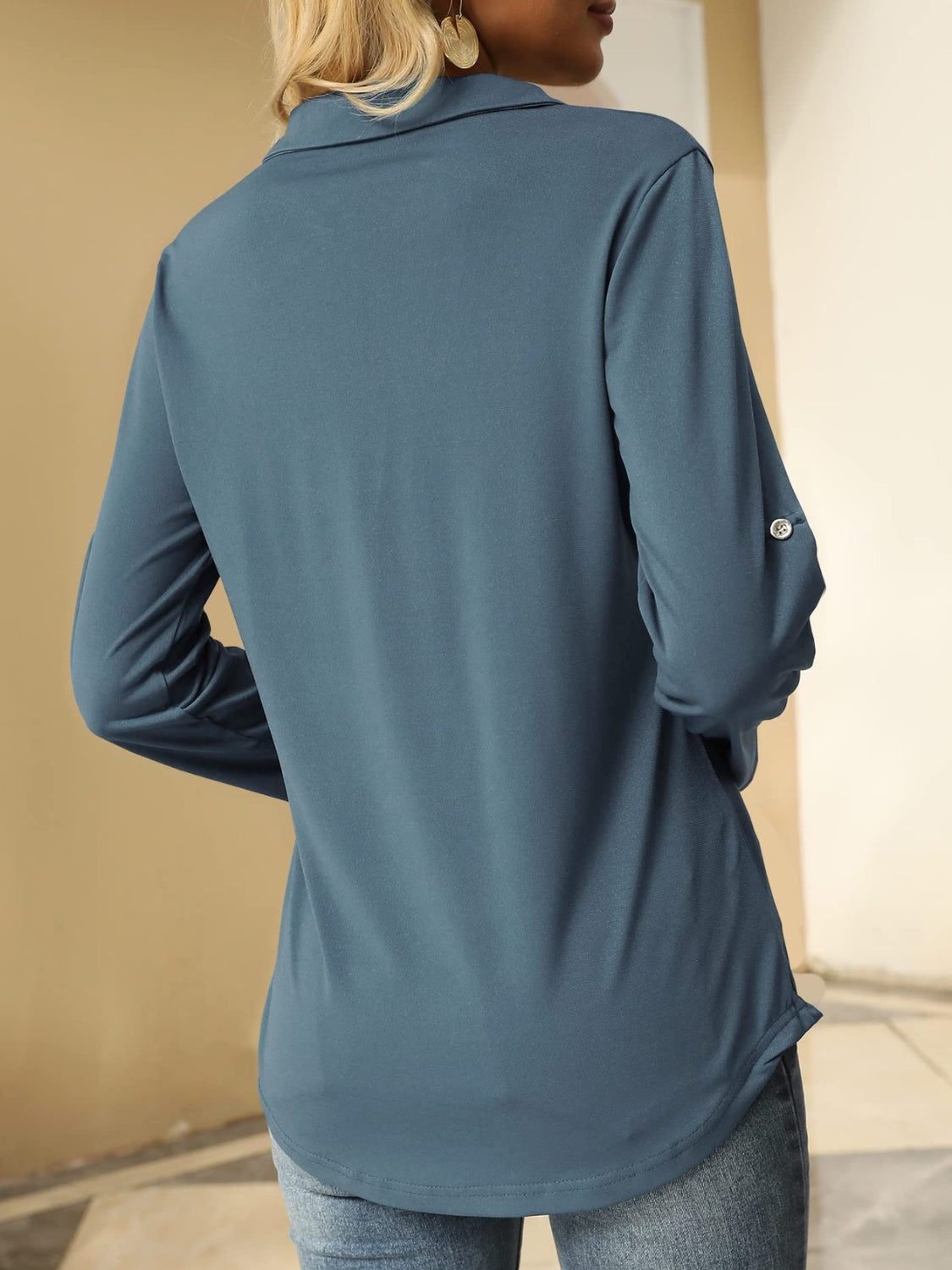 Johnny Collar Long Sleeve T-Shirt - Ladyez