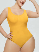 Scoop Neck Wide Strap Shaping Bodysuit - Ladyez