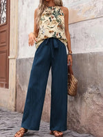 Printed Tank Top and Wide Leg Pants Set - Ladyez
