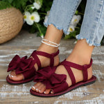 Bow Embellished Flat Sandals