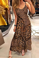 Butterfly Leopard Maxi Cami Dress - Ladyez