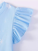 Children's Unicorn Ruffle Sleeve Casual Dress