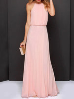 Pleated Sleeveless Maxi Tank Dress - Ladyez