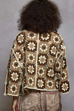 POL Open Front Cardigan with Varied Patterns