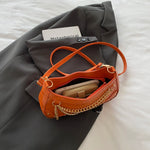 Chain-Embellished Shoulder Bag - Ladyez