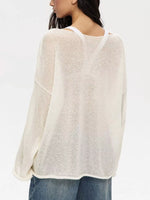 Boat Neck Dropped Shoulder Sweater