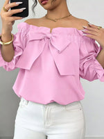 Bow Flounce Sleeve Blouse